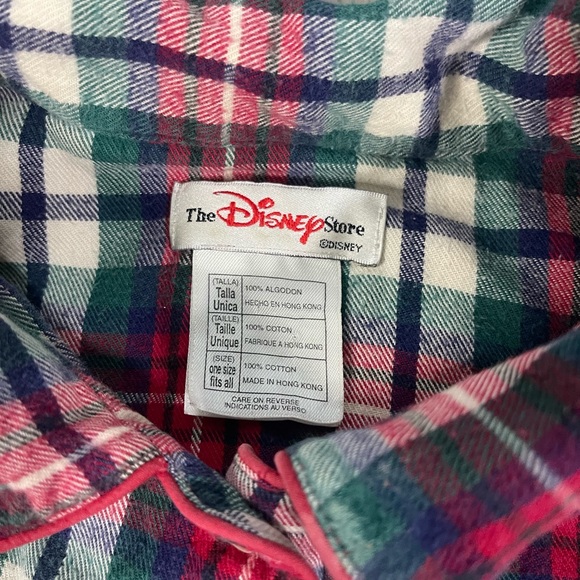 Vintage Disney Winnie The Pooh Pajama 1/4 Button Shirt Womens One Size Check - Picture 5 of 9